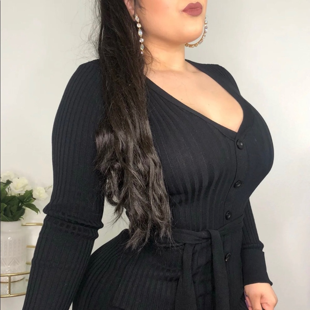 Black midi dress